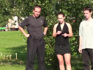 RISKY public THREESOME by a busy street PART 1