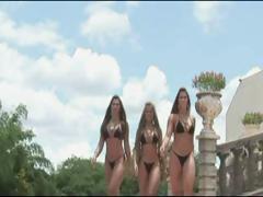 Three Blonde Beauties Do Some Nasty Lesbian Deep Dildo Dipping