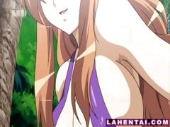 On The Beach A Young Big-breasted Hentai Chick Gets Groped With An Audience