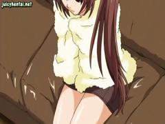 Busty Brunette Anime Girl Is Getting Her Boobs And Pussy Rubbed