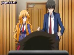 Hot Busty Anime Babe Gets Bent Over And Pounded While At Work