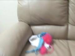 Rubbing The Button Of Skinny Body