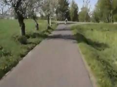 Brunette Rollergirl Gets Paid To Suck And Fuck In Public