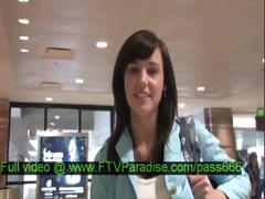 Zeba Awesome Superb Brunette Girl Walking In A Aeroport