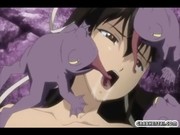 Busty Japanese hentai fucked by monster f ...
