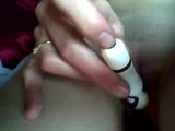 Skinny white bitch playing 1