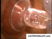 Lactating girl milking her big tits