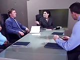 Gang Bang Massive Facial cumshot for a nice business Babe 