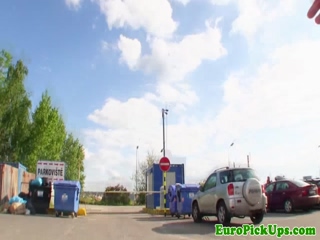 Busty euro amateur skank sucking dick