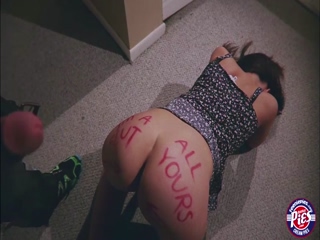 Skinny teen gets filled with hot cum on a couch