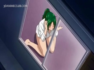 Busty hentai teeny rubs her snatch while sucking dick 2