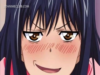 Slutty teen anime girl gets mouth filled with big dick