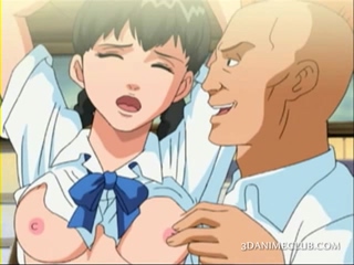 Tied up hentai sex slave gets boobs and cunt licked