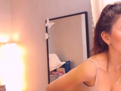 Sexy Ass Brunette Teen Does Striptease In Bedroom