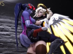 Futa mercy pounding and spanking widowmaker's juicy ass