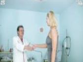 Blonde Tina getting pussy speculum examined by gyno doctor