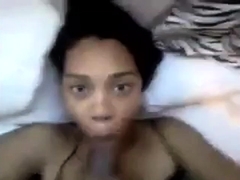 Chubby Ebony Chick Gives White Cock Pov Blowjob