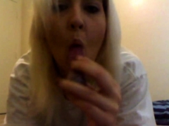 Ugly Blonde. Hot Pussy. Pink Dildo.