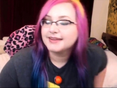 Curvy Goddess With Colorful Hair Teases And Caresses