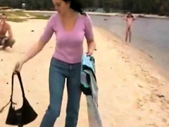 She Strips On Nude Beach