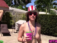 Teens Celebrating Independence Day With Outdoor Fucking