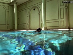 Diana Rius With Hot Bouncing Tits In The Pool
