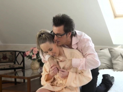 Teen Tricked By Old Man And Blonde Fucked Daddy First