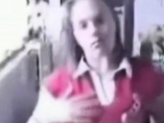 Girl Doing A Striptease Gets Caught
