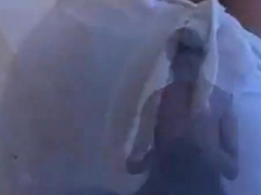 Girl On Her Knees Gives Guy A Hot Blowjob In The Kitchen The