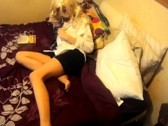 Solo Blonde Girl Fingering Herself