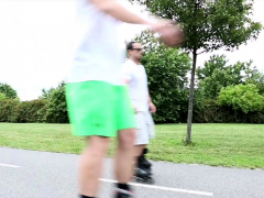 Rollerbladers Take A Sexy Break