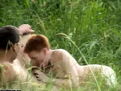 Milf Redhead Outdoor Handjob