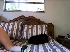 Sexy Milf Teases Her Pussy And Tits While Playing On Cam