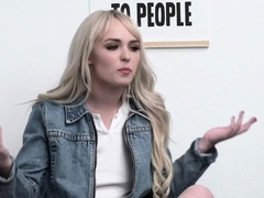 Blonde Teen Lilly Bell Gagging On The Officers Cock