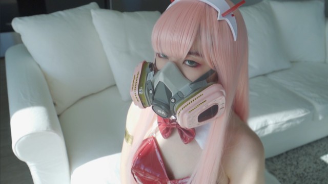 Fuck 02 zero two in Red Bunny Costume and Fishnet