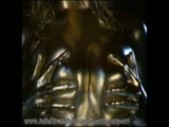 Pornstar Leja complete paint in gold