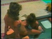 She uses his cock as a floaty