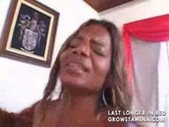 Ebony chick gets wild in bed 
