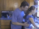 Impossibly cute Eliza sucks off this lucky guy