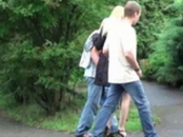 Extreme Public Naked Threesome On The Street