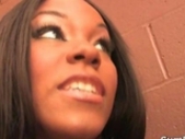 The hot ebony Candice Nicole sucking out several white cocks