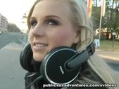Blonde party girl loves outdoor fucking