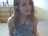 Cute teen dildoing on webcam