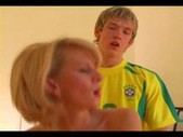 Who is she? Blond Old lady fuck young boy ...