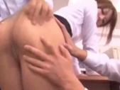 Office Lady In Pantyhose Getting Her Pussy Rubbed..