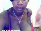 Chubby Black Babe With Huge Tits Masturbating