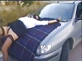 Slave wife gets tied up and fucked in public