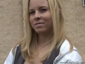 Incredible Blonde Girl Amber Rain Accepts Ride To Her..