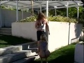 Angel Long outdoor sucking to staircase s ...